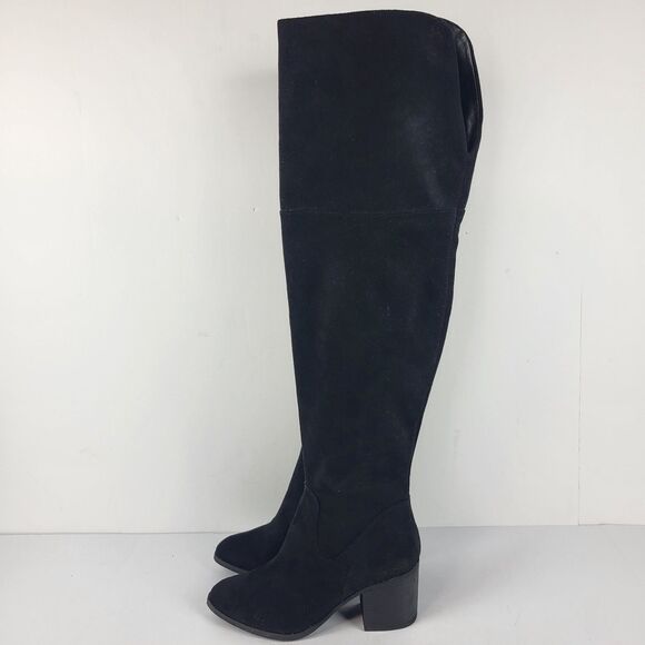 BP. Luke Over The Knee Tall Boots Black Faux Suede Size 6M - Picture 2 of 16